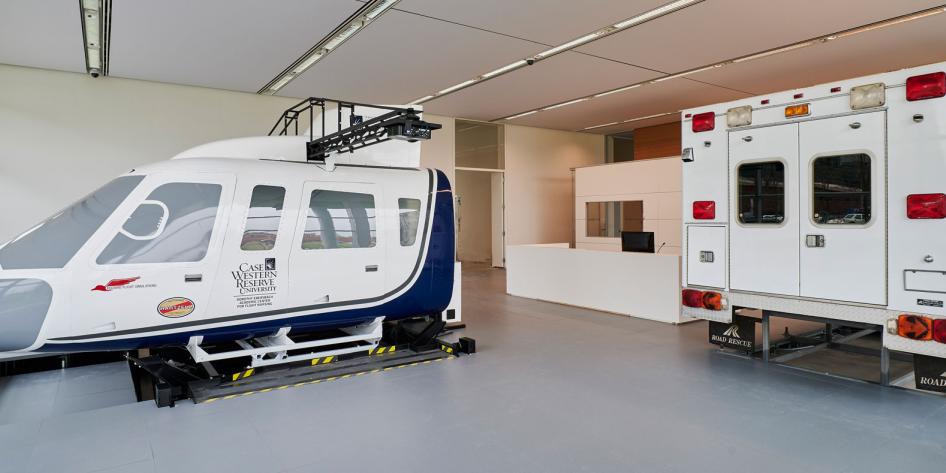 Helicopter and ambulance simulators